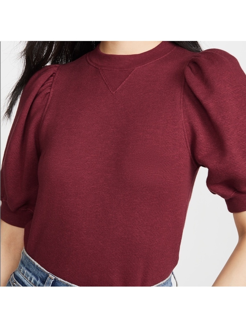 ULLA JOHNSON Ramy Maroon Top Medium